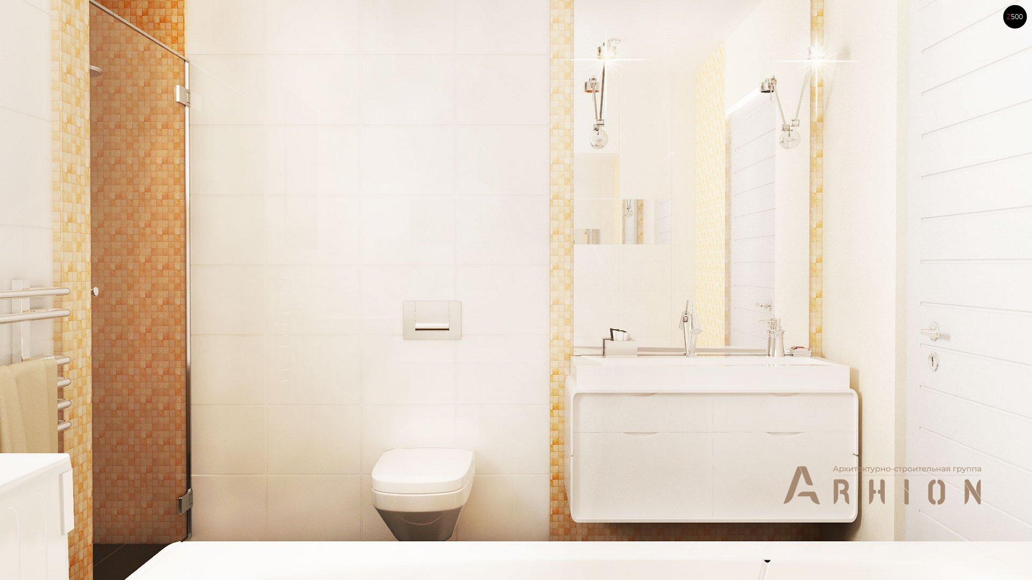 14. Проект одноэтажного дома в современном стиле с двускатной кровлей, Z98 L GP, площадью - 143 кв c терассой, гаражом